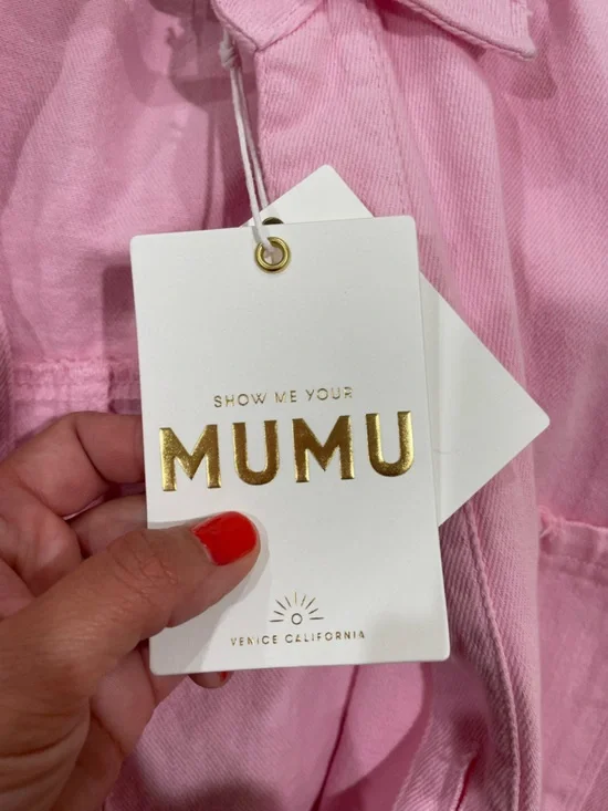 Show Me Your MuMu Range Romper Jumpsuit Pink Button Up NWT Size Medium Summer - Picture 12 of 14